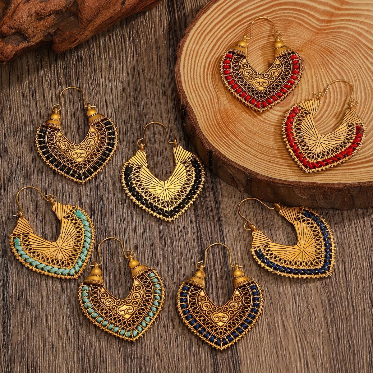 Scrollwork Heart Hoop Earrings