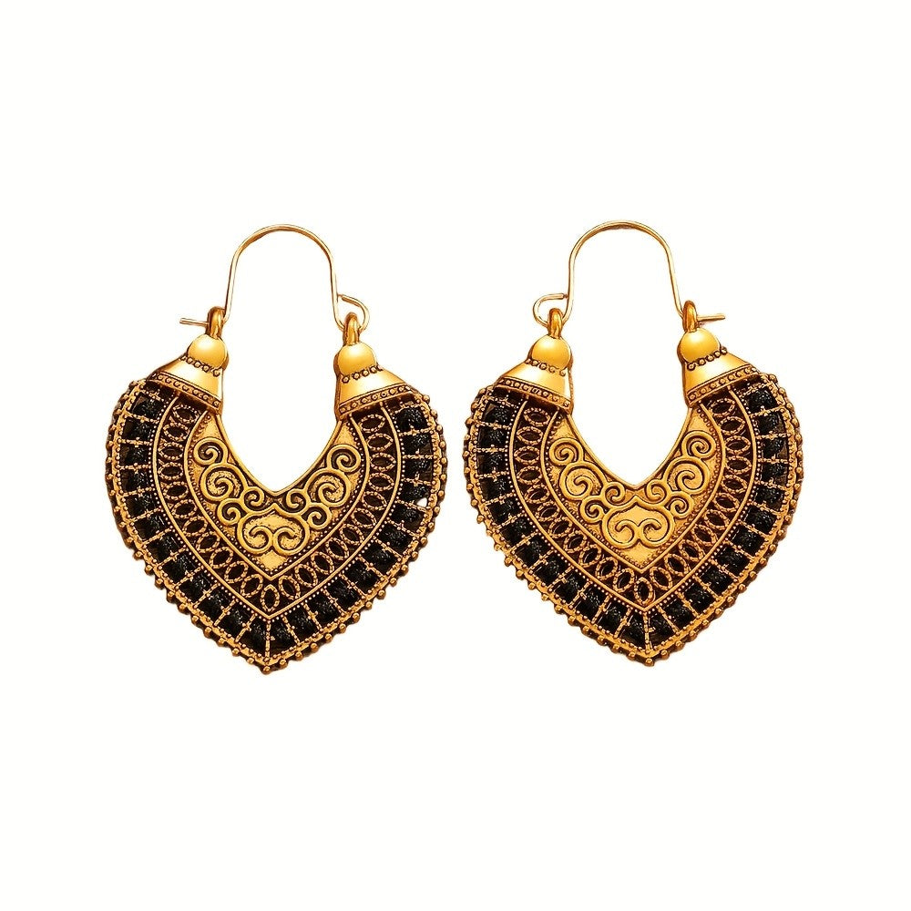 Scrollwork Heart Hoop Earrings