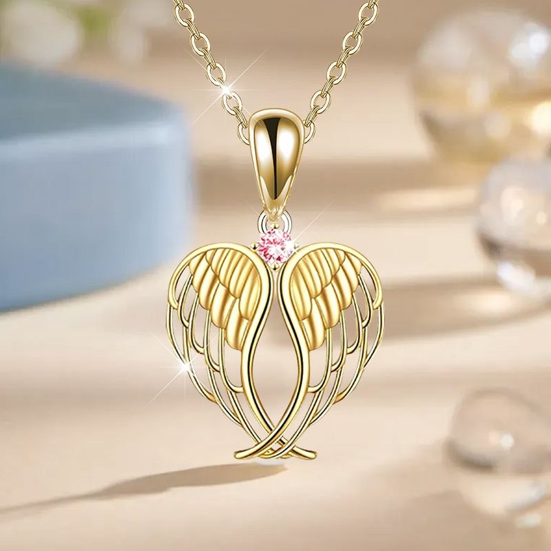 Angel Wings Heart Necklace