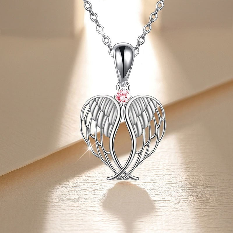 Angel Wings Heart Necklace