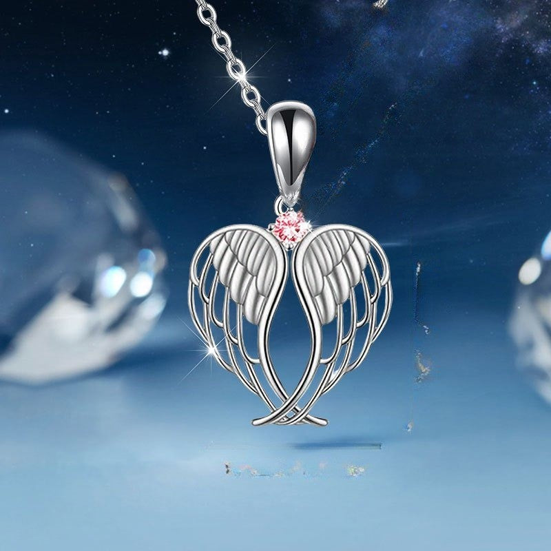 Angel Wings Heart Necklace