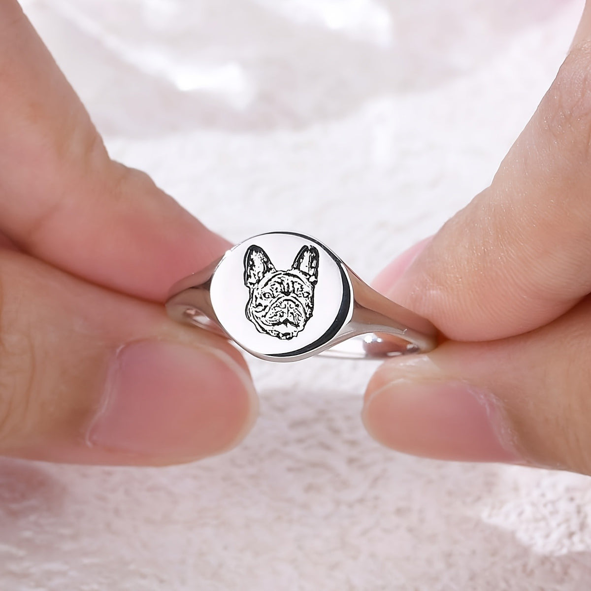 Custom Pet Photo Signet Ring