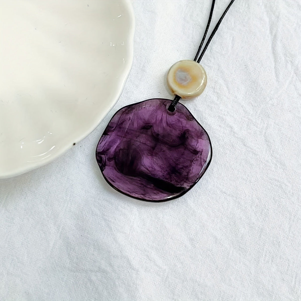 Organic Resin Disc Necklace