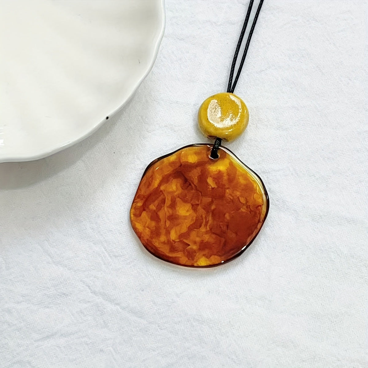 Organic Resin Disc Necklace