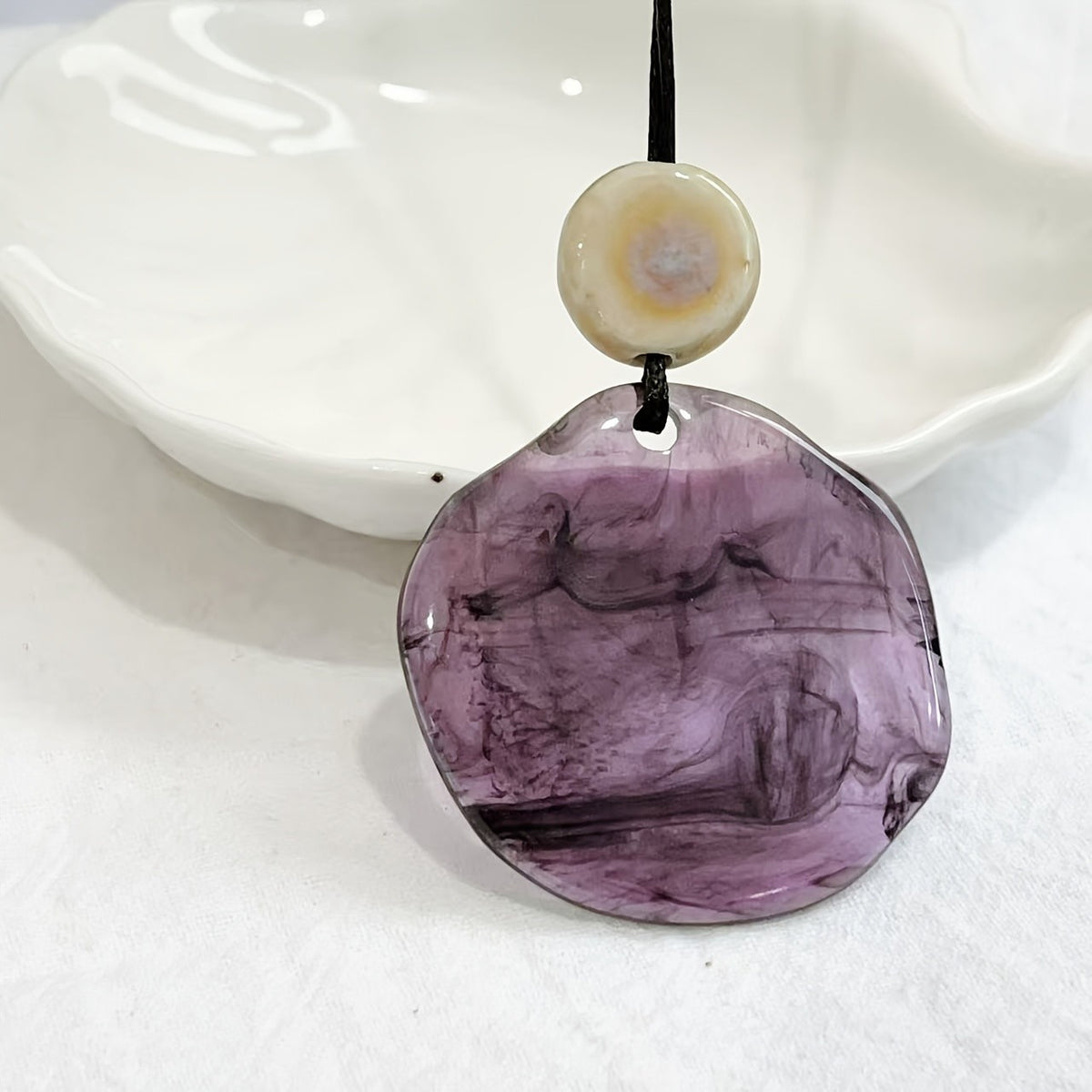 Organic Resin Disc Necklace