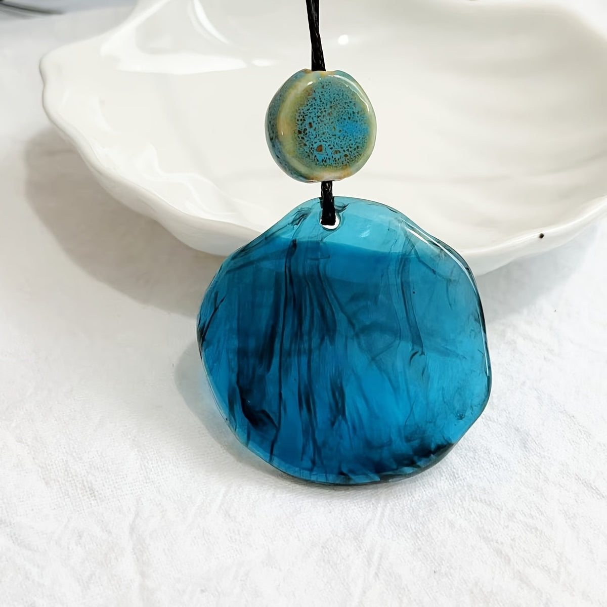 Organic Resin Disc Necklace