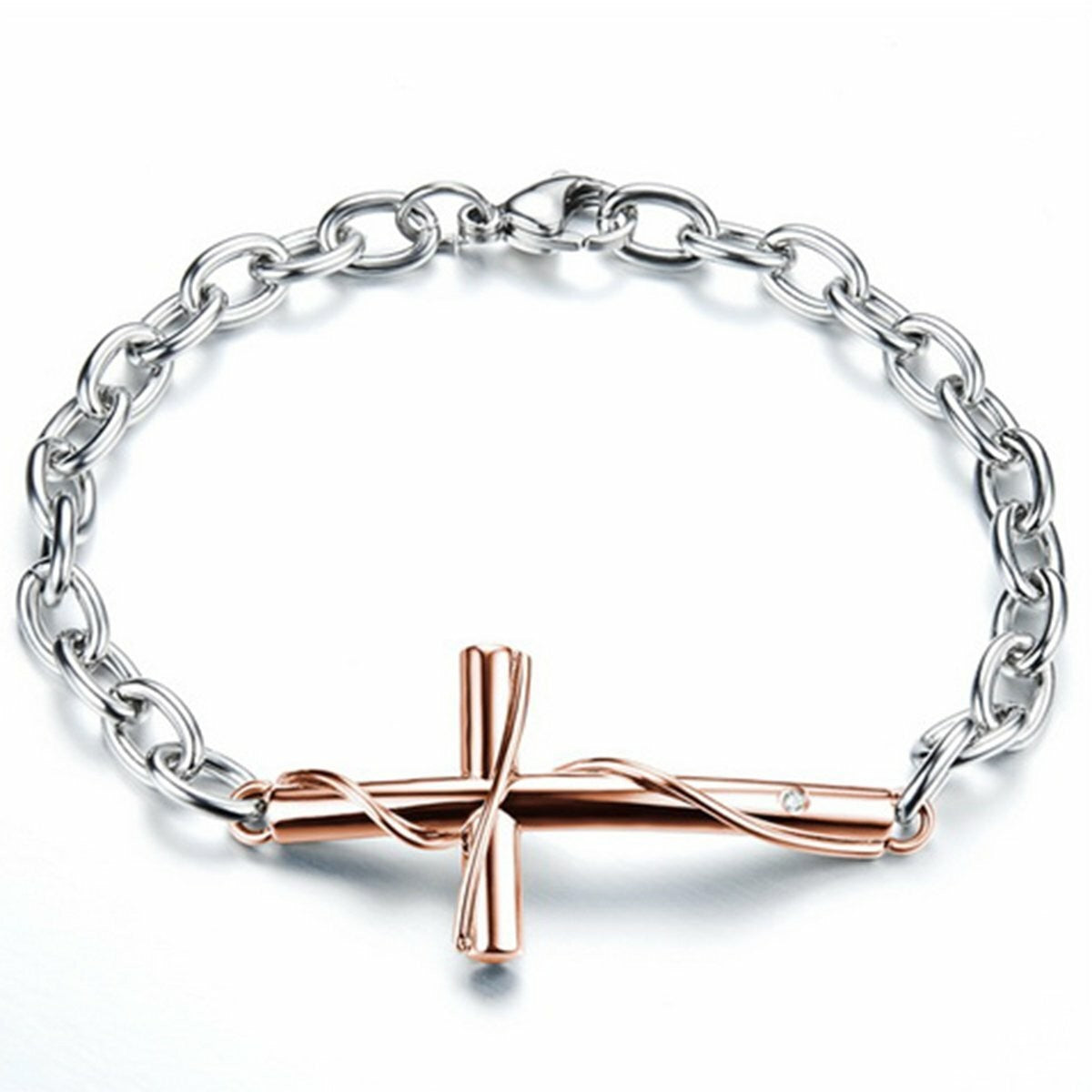 Sideways Cross Link Bracelet Set