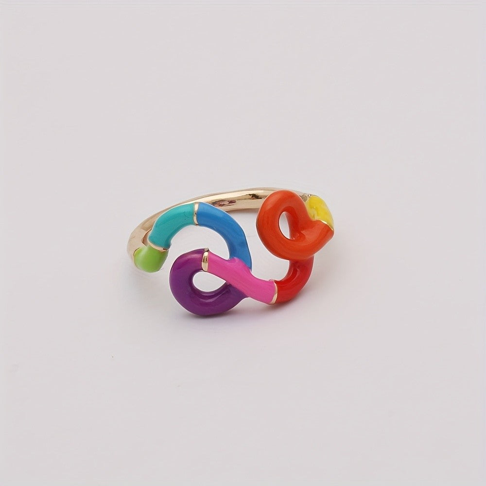 Colorful Twisted Loop Ring