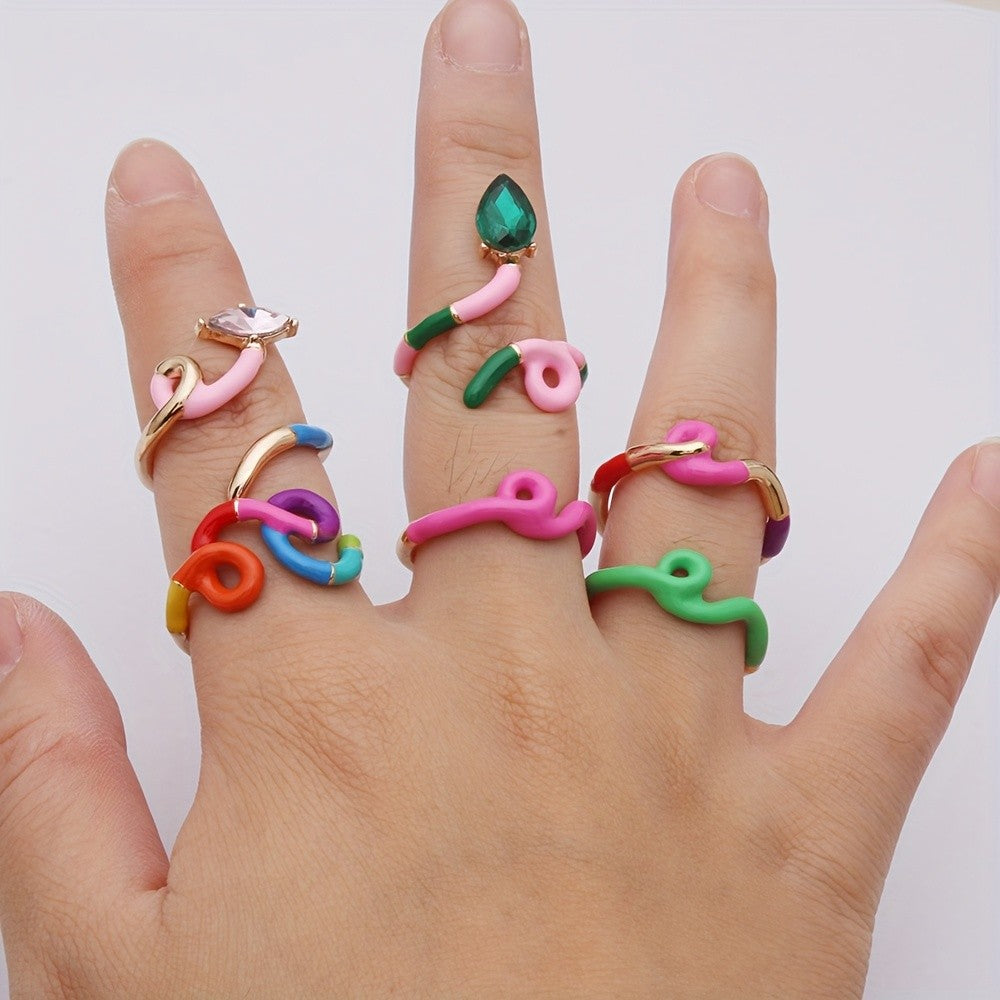 Colorful Twisted Loop Ring