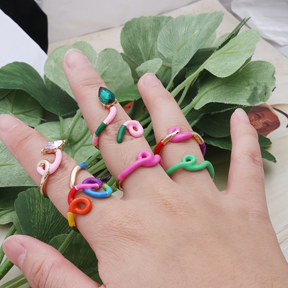 Colorful Twisted Loop Ring