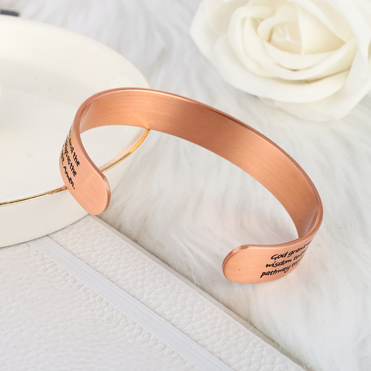 Engraved Cross Cuff Bracelet