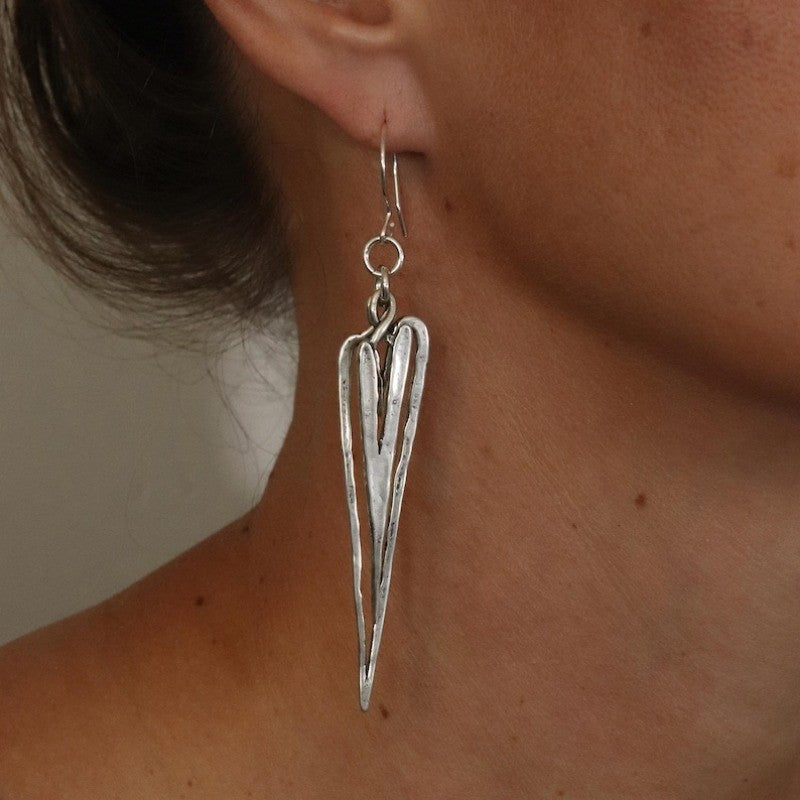 Elongated Split Drop Earrings