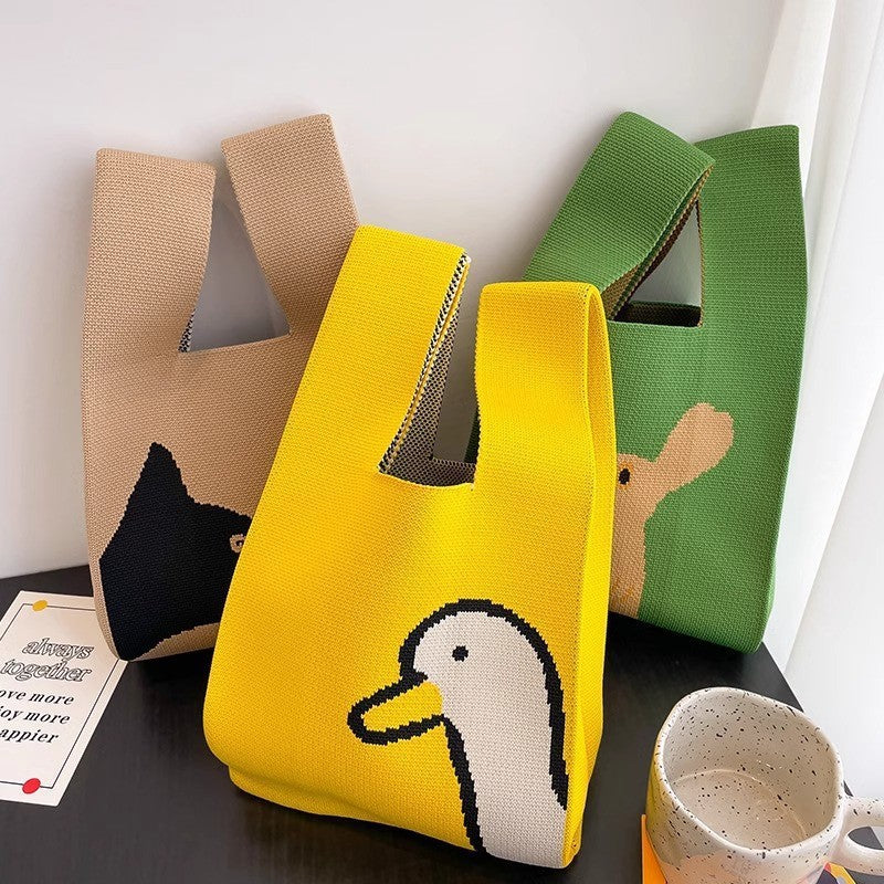 Yellow Duck Knitted Crossbody Bag