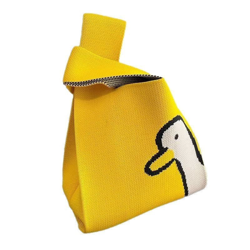 Yellow Duck Knitted Crossbody Bag
