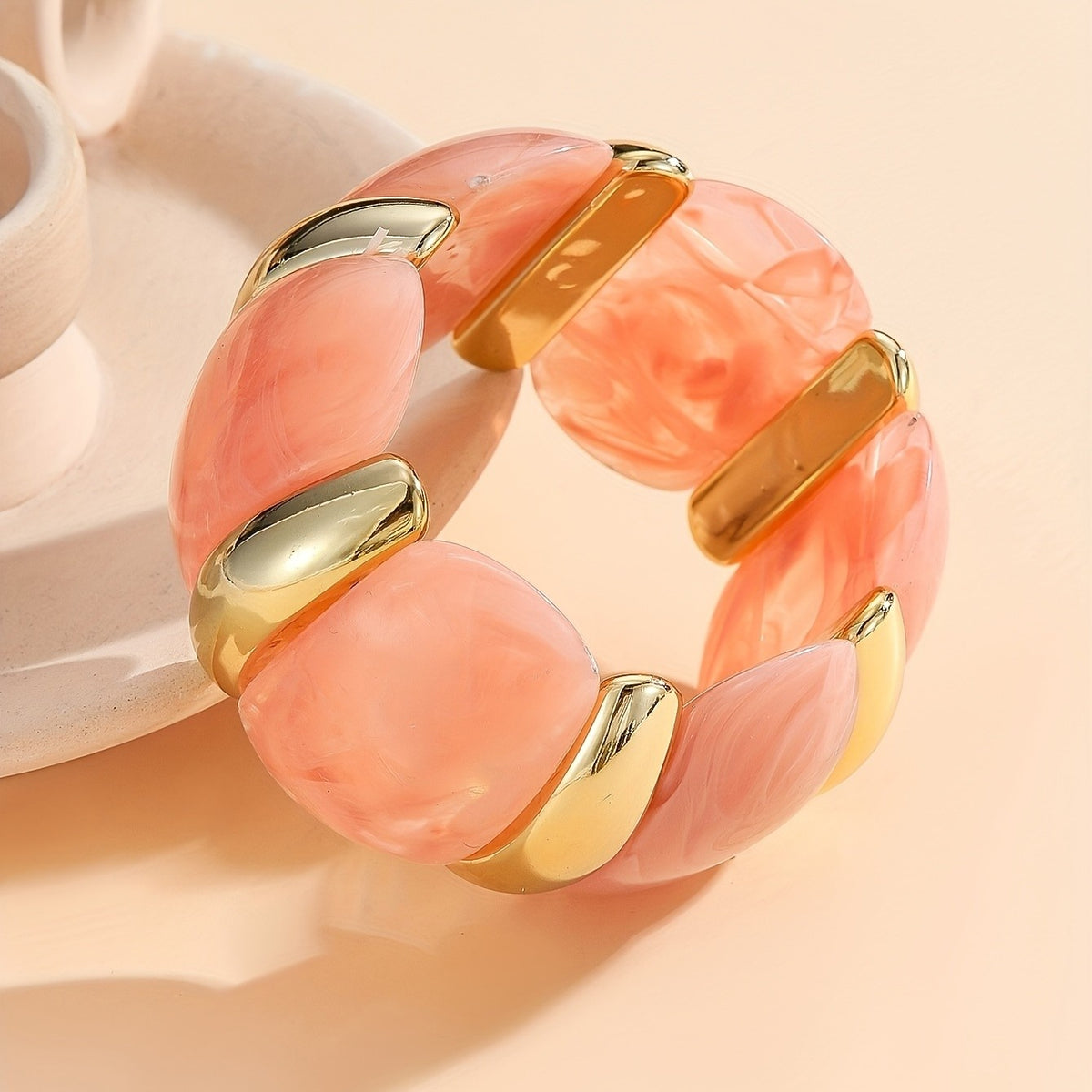 Marbled Acrylic Statement Bracelet