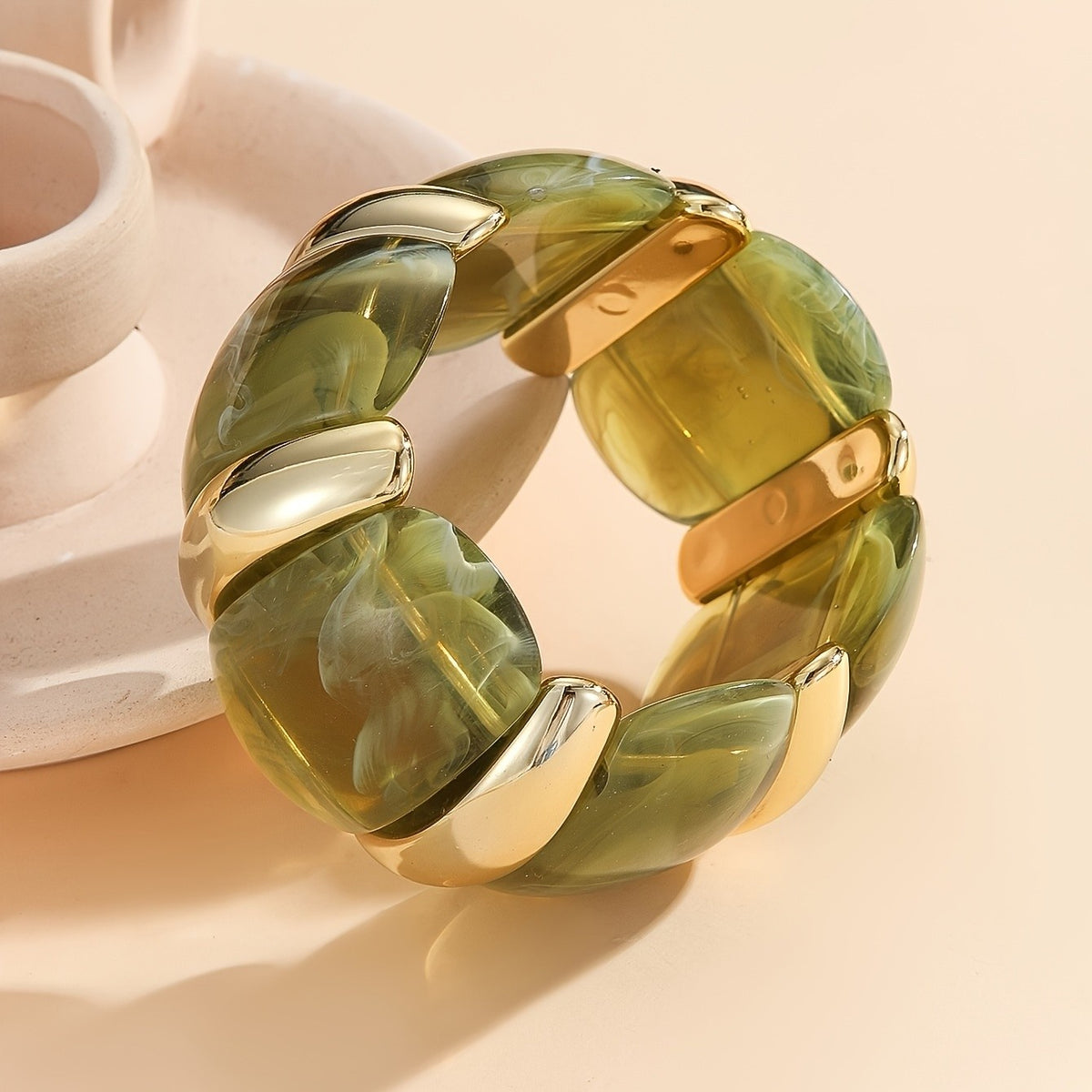 Marbled Acrylic Statement Bracelet