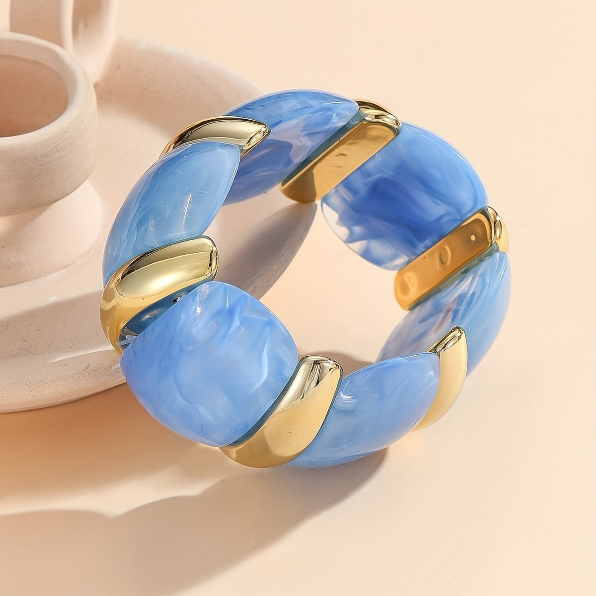 Marbled Acrylic Statement Bracelet