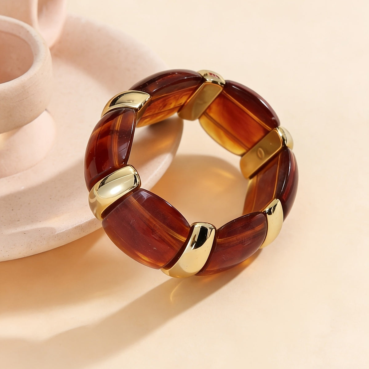 Marbled Acrylic Statement Bracelet