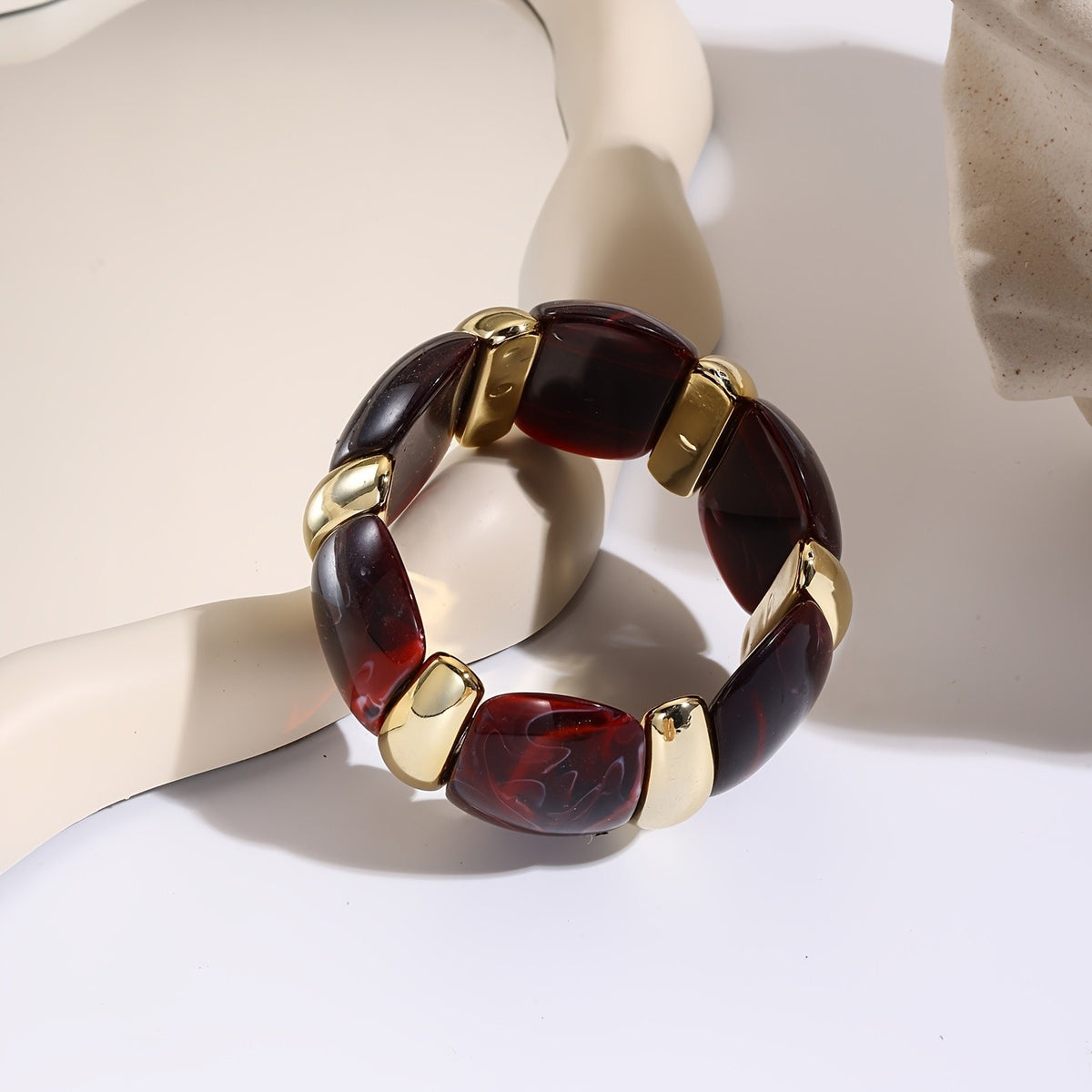 Marbled Acrylic Statement Bracelet