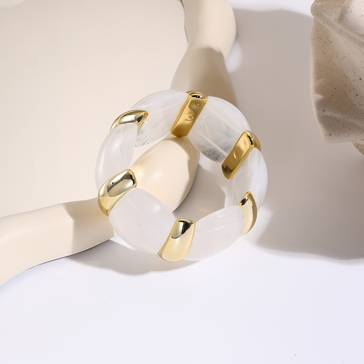 Marbled Acrylic Statement Bracelet
