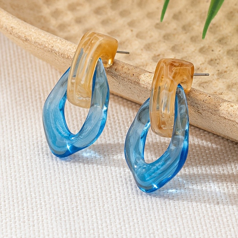 Marbled Teardrop Resin Earrings