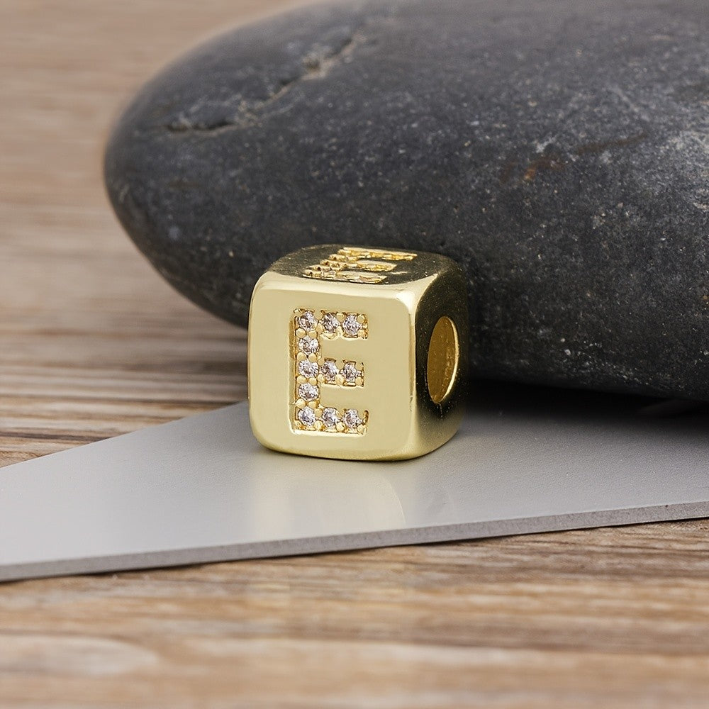 Crystal Initial Cube Necklace