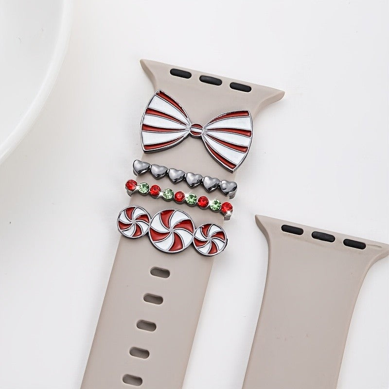 Holiday Bow & Candy Watch Charm Set