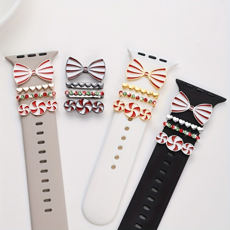 Holiday Bow & Candy Watch Charm Set