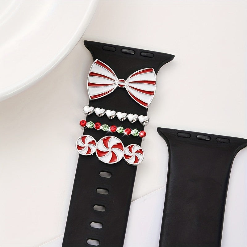 Holiday Bow & Candy Watch Charm Set