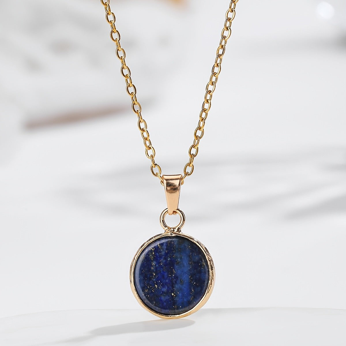 Assorted Stone Disc Necklace