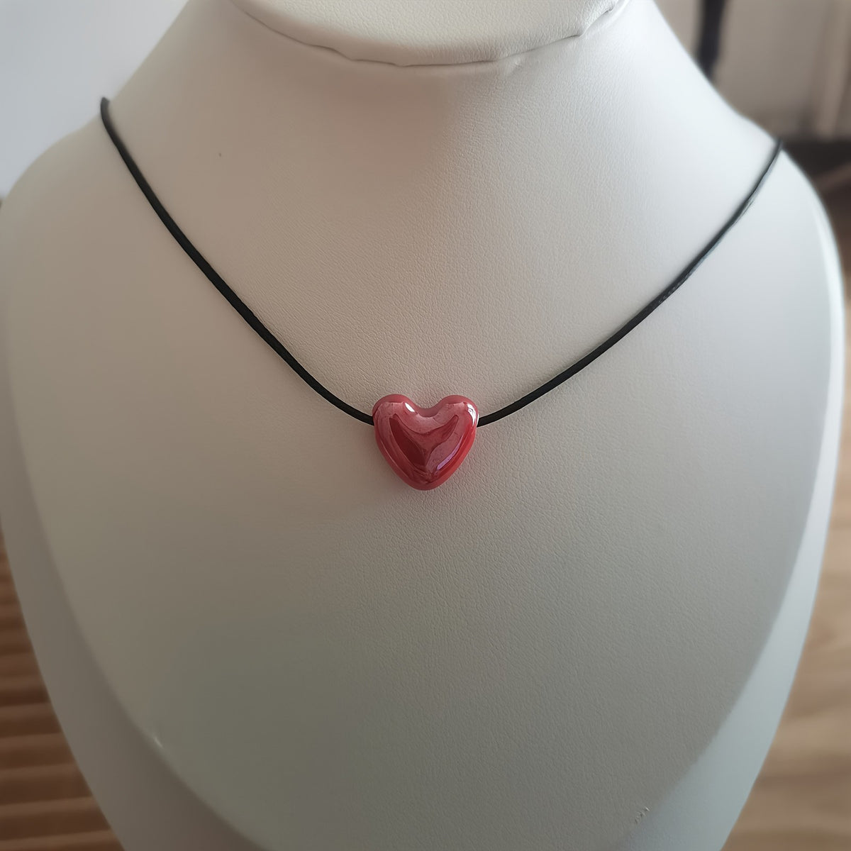 Red Ceramic Heart Necklace