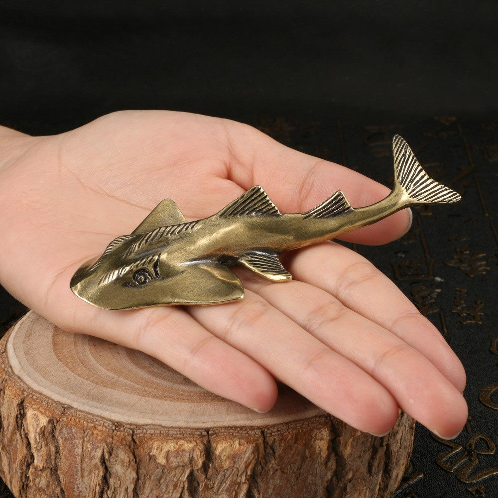 Brass Sturgeon Fish Figurine