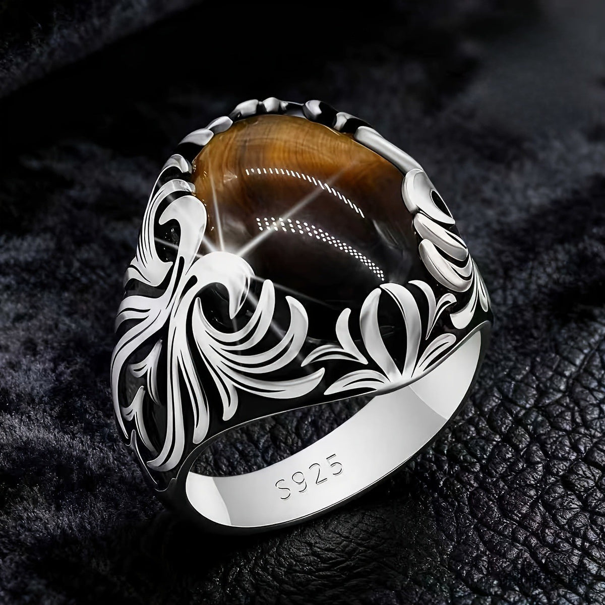 Tiger's Eye Filigree Ring