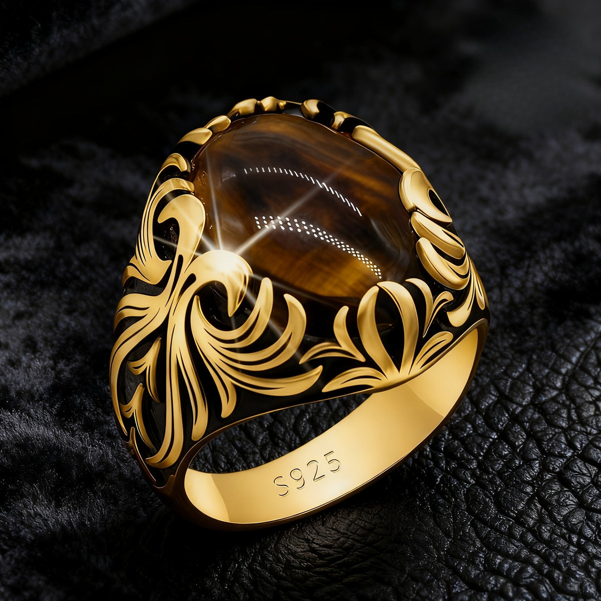 Tiger's Eye Filigree Ring