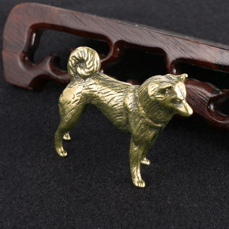Textured Brass Dog Figurine