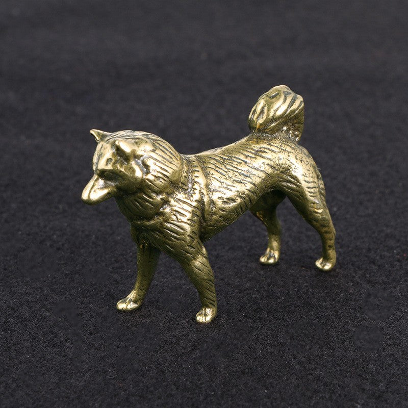 Textured Brass Dog Figurine
