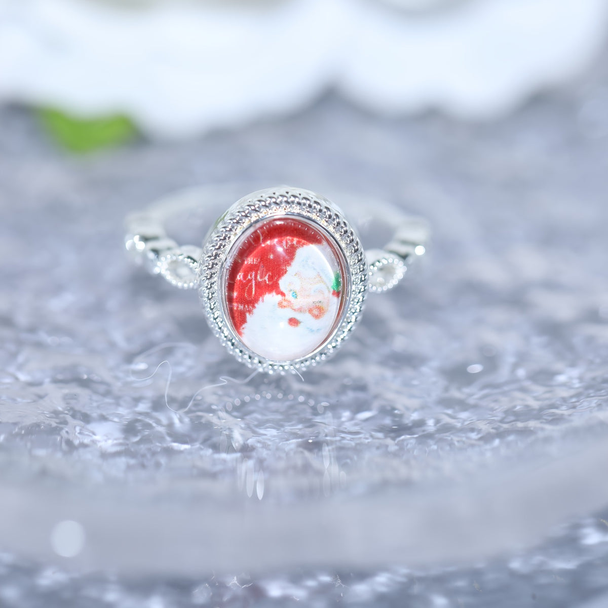 Santa Claus Believe in Magic Oval Ring