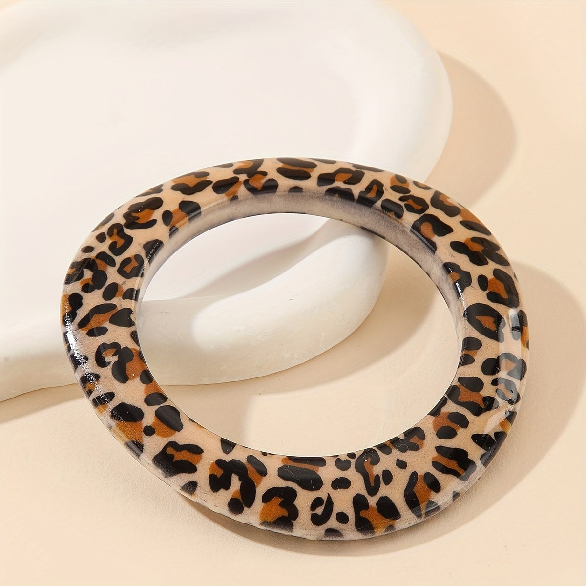 Leopard Print Acrylic Bracelet
