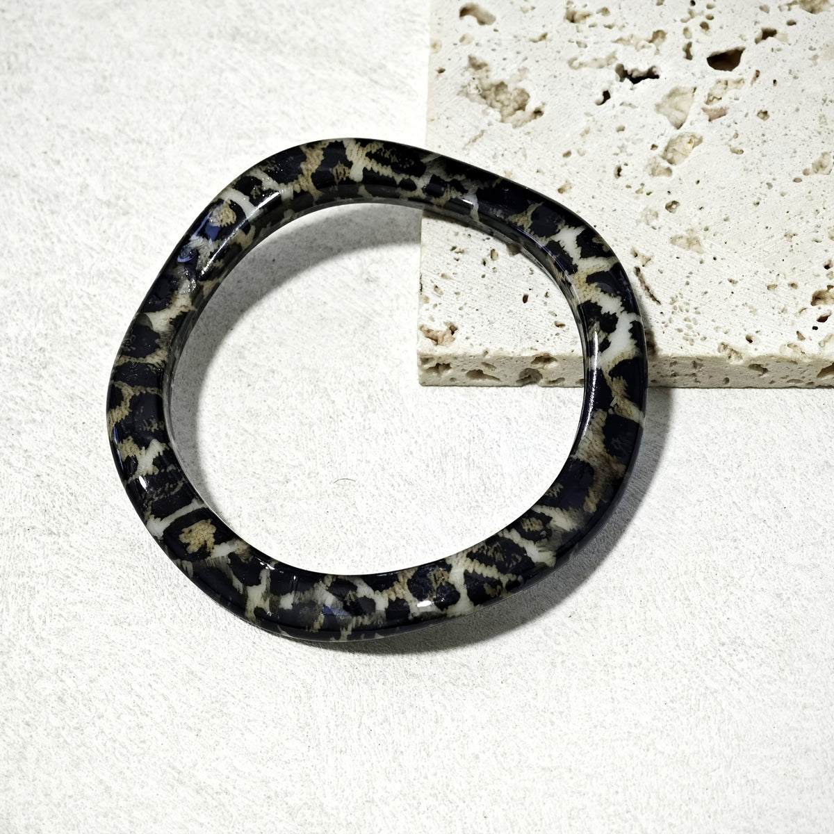 Leopard Print Acrylic Bracelet