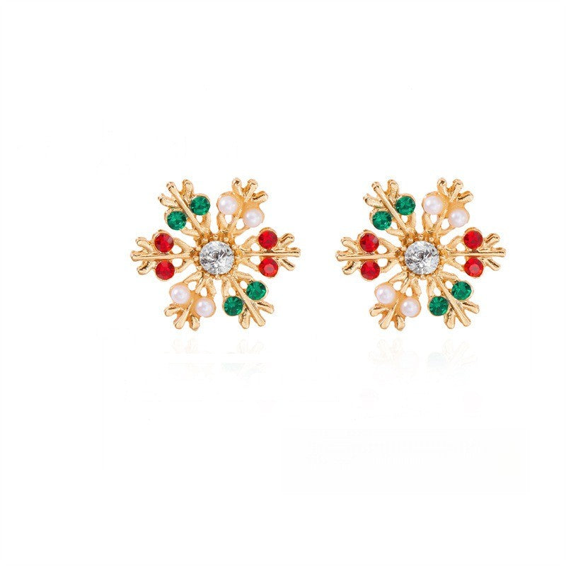 Multicolor Snowflake Stud Earrings
