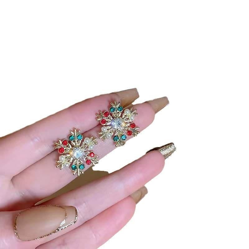 Multicolor Snowflake Stud Earrings