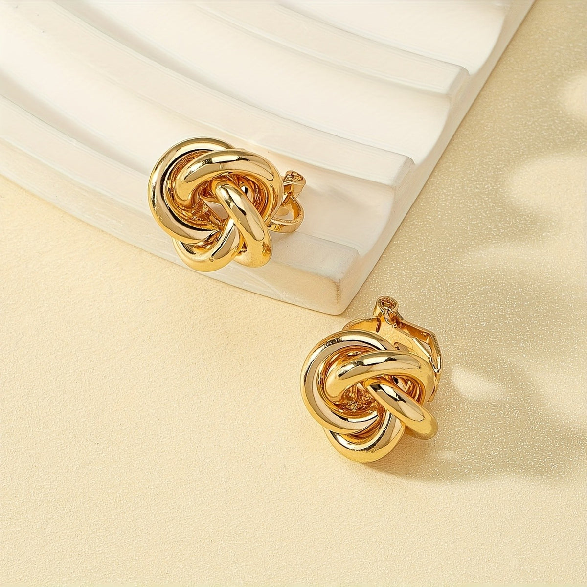 Sculptural Knot Clip-On Earrings