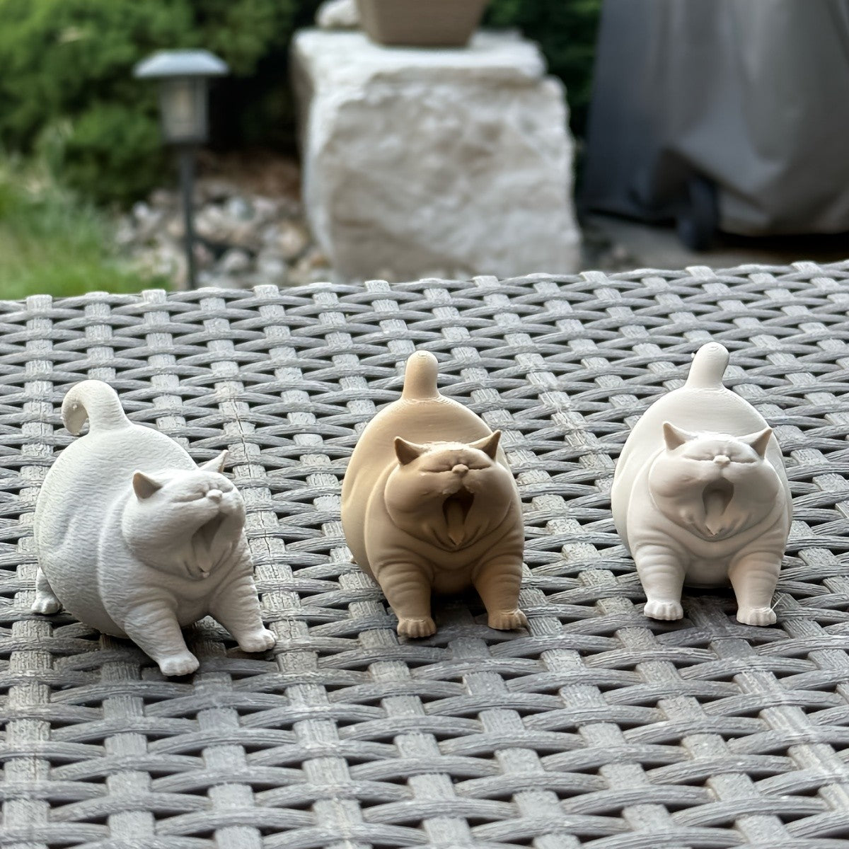 Yawning Cat Figurine