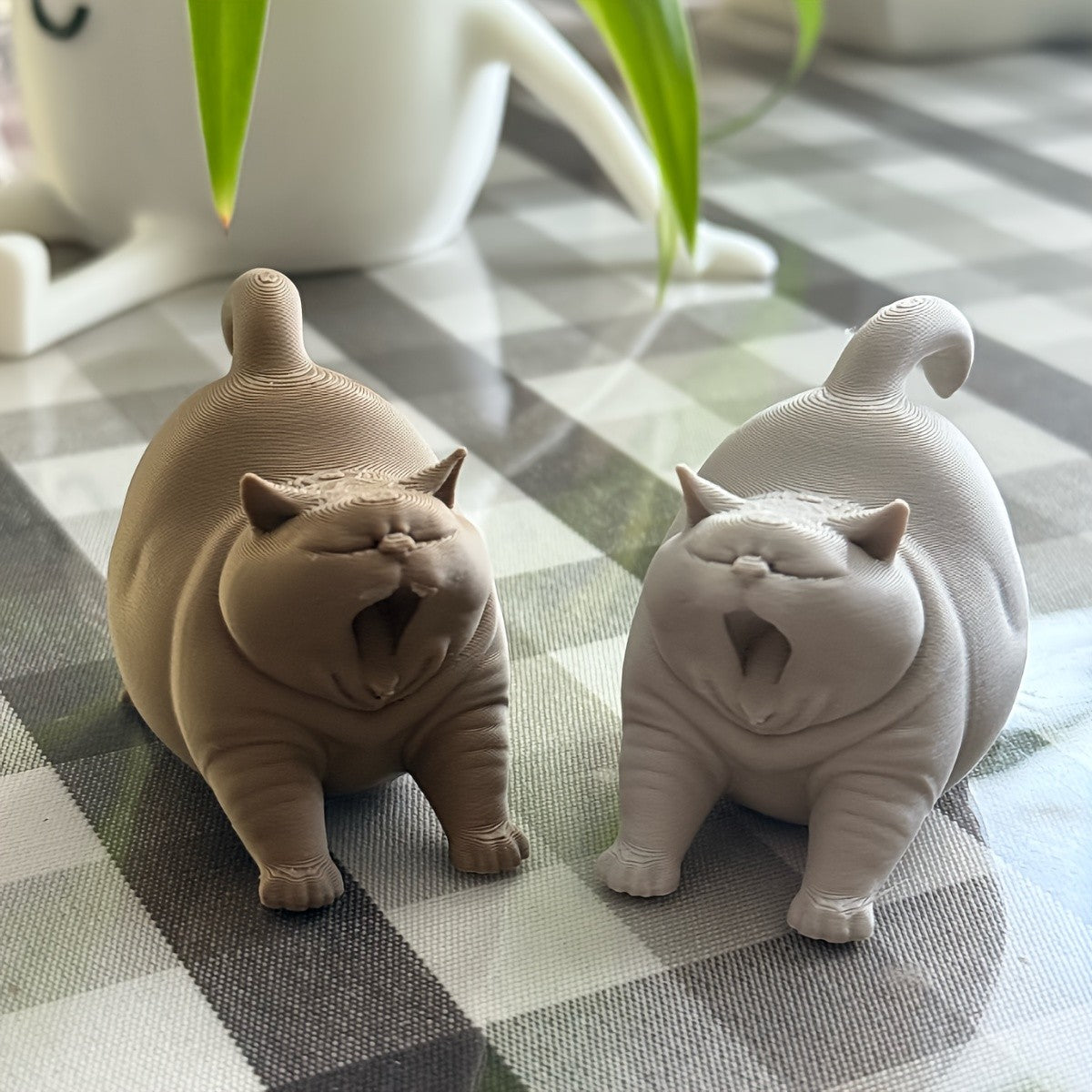 Yawning Cat Figurine