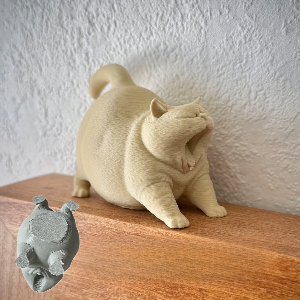 Yawning Cat Figurine