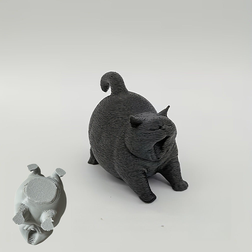 Yawning Cat Figurine