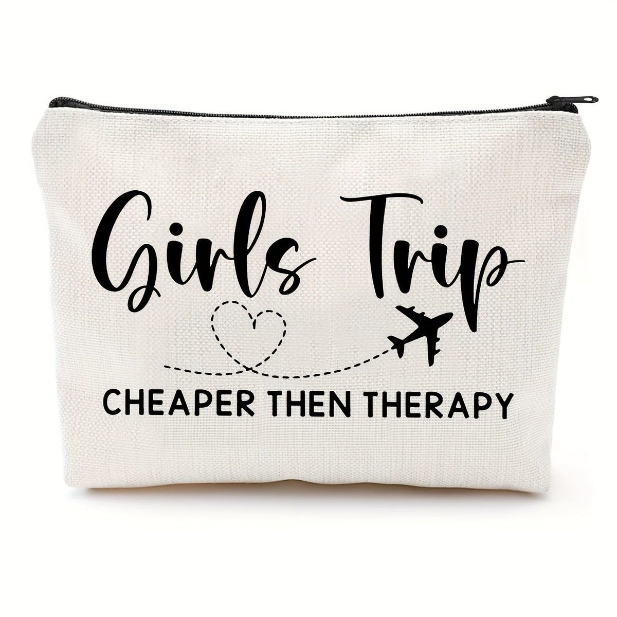 Girls Trip Heart & Airplane Zip Pouch
