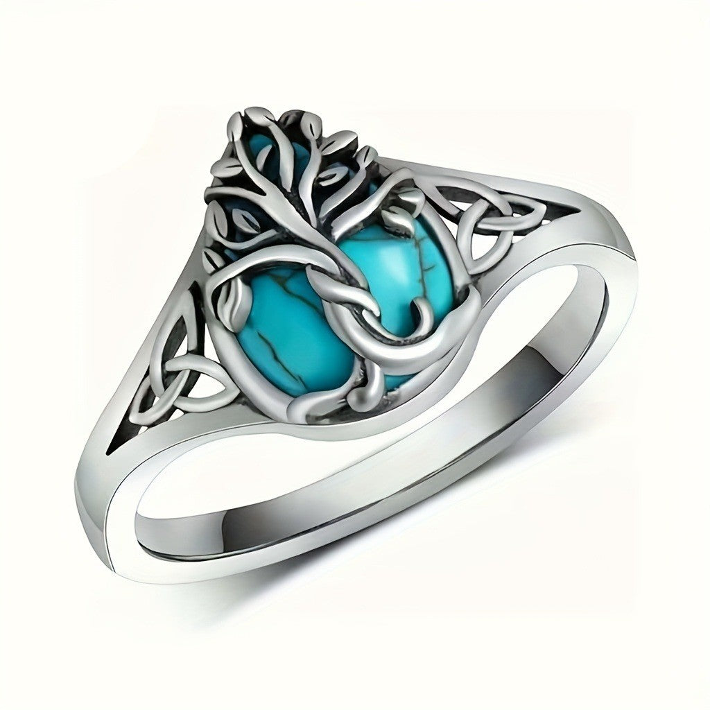 Turquoise Tree of Life Ring