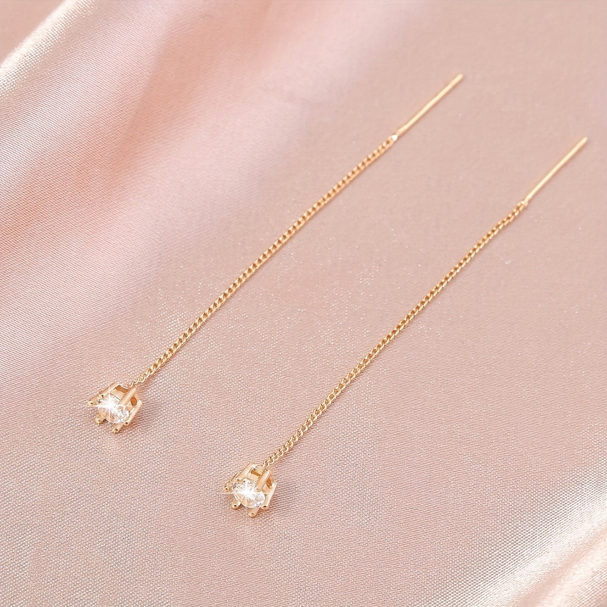 Square Crystal Threader Earrings