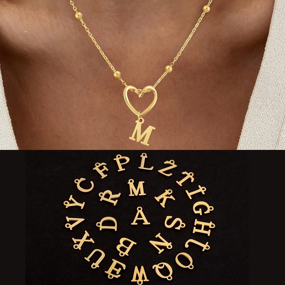 Open Heart Initial Necklace